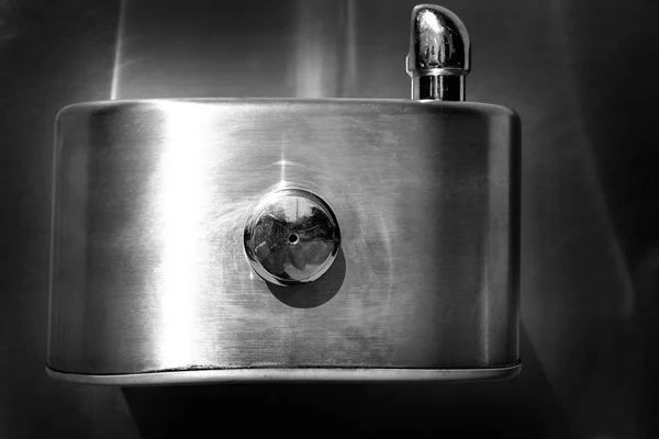 Steel Drinking Fountain Mounted Wall Public Use — Stock Photo, Image