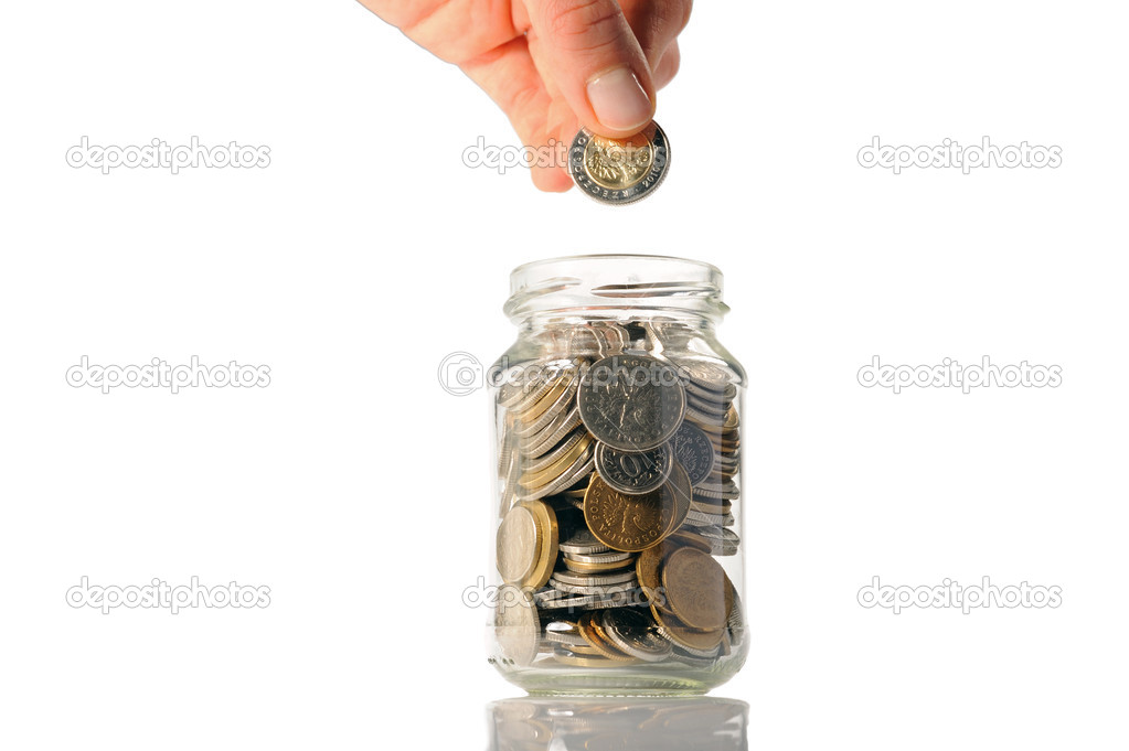 Coins in a jar