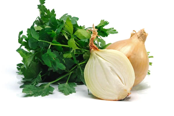 Onion and parsley — Stock Photo, Image