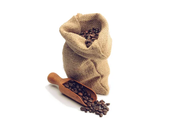 Coffee beans in a bag — Stock Photo, Image