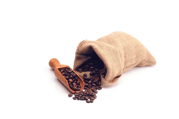 Coffee beans in a bag — Stock Photo, Image