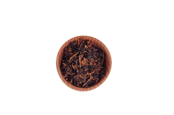 Tabacco nella ciotola di legno — Foto Stock