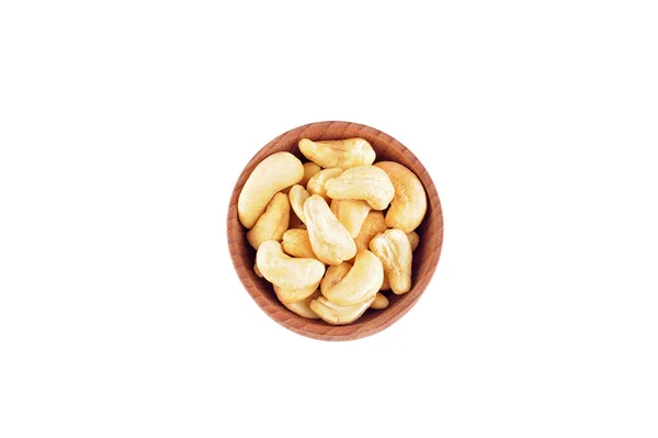 Cashew nuts in the wooden bowl — Stock Photo, Image