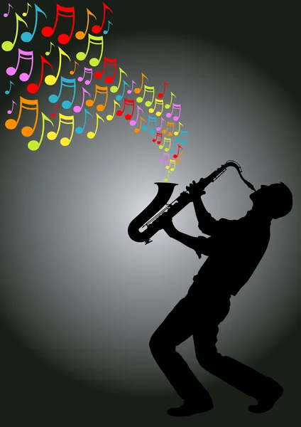 Jugador de saxofón — Vector de stock
