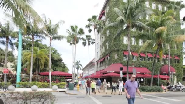 Videofilmer av lincoln road miami beach — Stockvideo