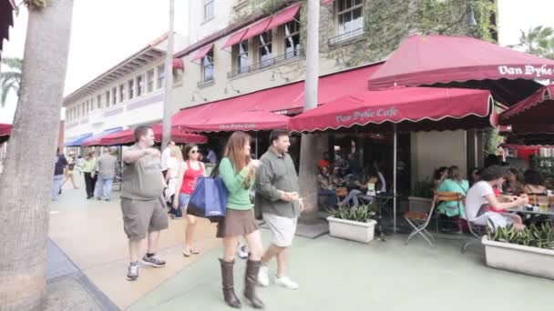 Beeldmateriaal van het café van dyke op lincoln road — Stockvideo