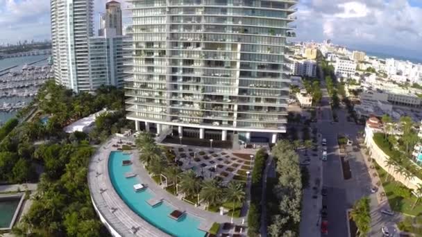 Съёмки с воздуха Майами-Бич — стоковое видео