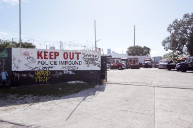 Miami police impound lot clipart