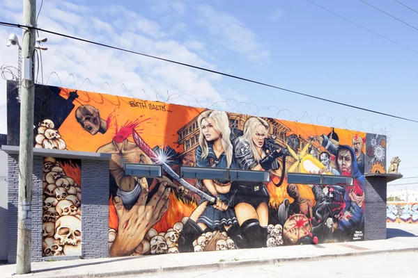 Kunst Wandgemälde bei wynwood — Stockfoto