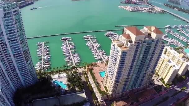 Luchtfoto beelden van miami het platform — Stockvideo