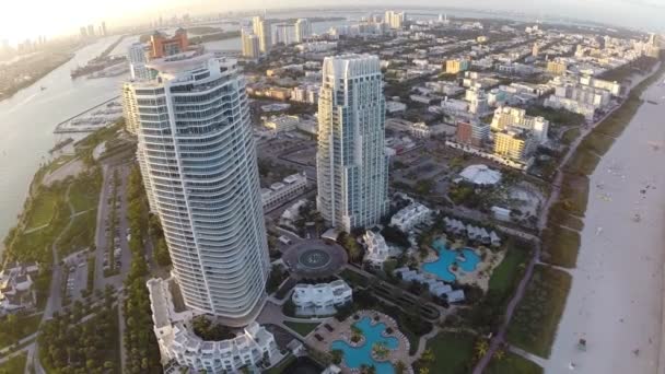 Съёмки с самолёта Miami Architecture — стоковое видео