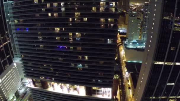 Night aerial footage of Downtown Miami — Stock Video