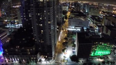 gece havadan görüntüleri şehir miami