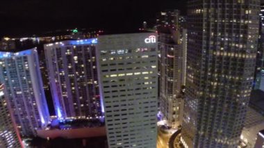 gece havadan görüntüleri şehir miami