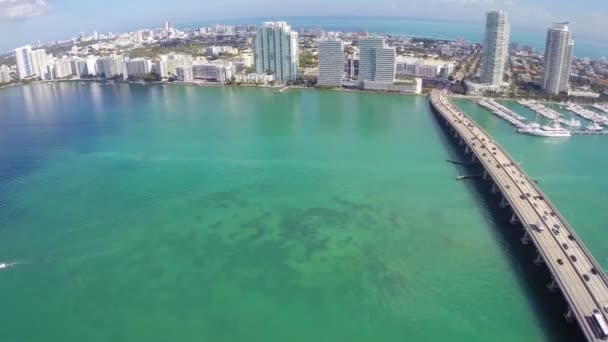 Playa aérea de miami — Vídeos de Stock