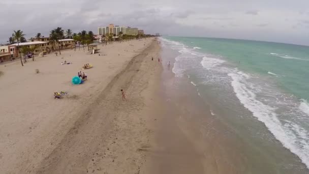 Antenn video av hollywood beach — Stockvideo