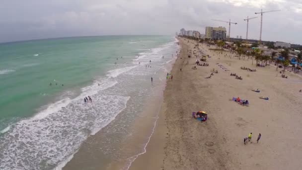 Luchtfoto video van hollywood beach — Stockvideo