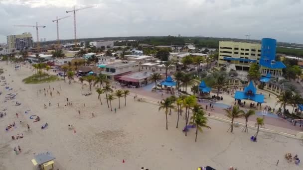 Aerial video of Hollywood Beach — Stock Video