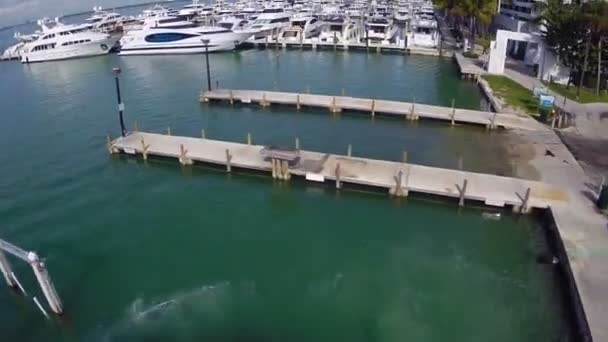 Съемка с воздуха яхт-клуба — стоковое видео
