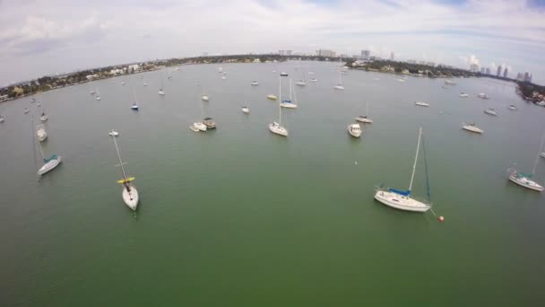 Съёмки с воздуха залива — стоковое видео