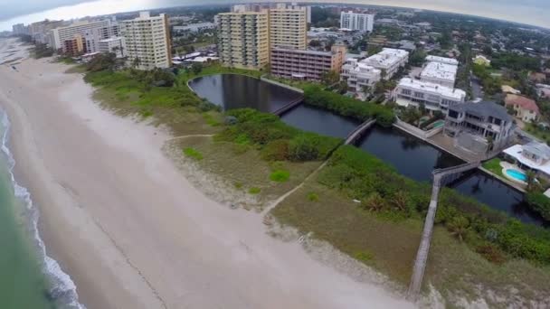 Съёмки с воздуха Помпано-Бич Флорида — стоковое видео