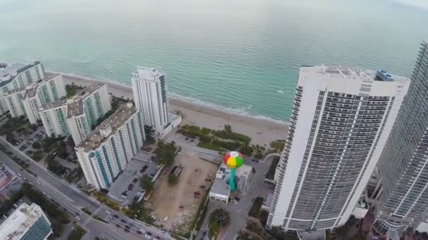 Luftbild vom Hallandale-Strand in Florida — Stockvideo