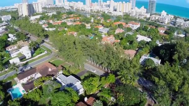 Miami beach pinetree drive Luftbild — Stockvideo