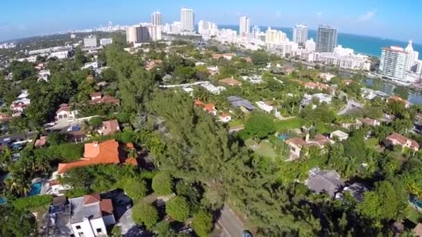 Miami beach pinetree sürücü hava video — Stok video