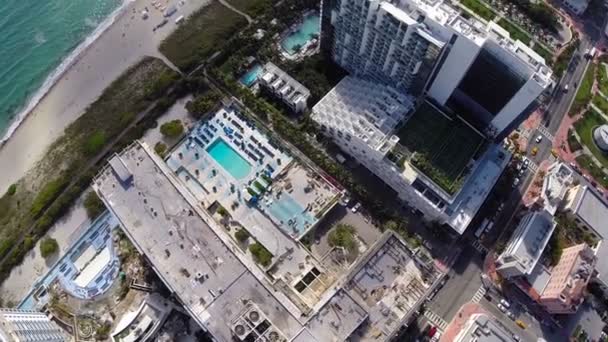 Building flyover Miami Beach — Stock Video