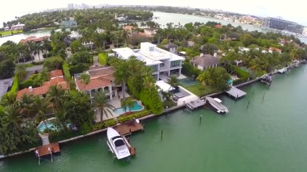 Vídeo aéreo de Allison Island Miami Beach — Vídeo de Stock