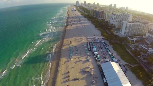Flying over Miami Beach — Stock Video