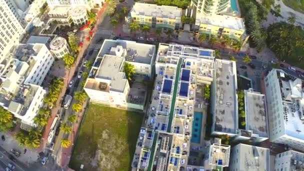 Ocean Drive Miami Beach video aereo — Video Stock