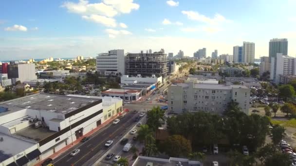 Aerial video footage of South Beach by Alton Road — Stock Video