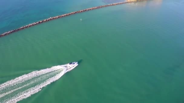 マイアミ航空ビデオでボート — ストック動画