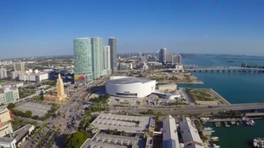 Luchtfoto video van het centrum van miami florida