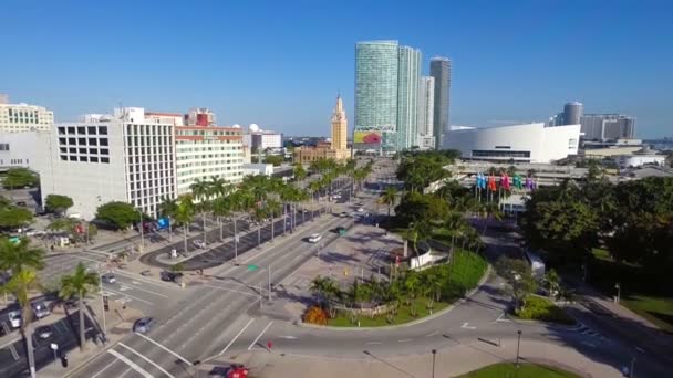 市中心的航拍画面佛罗里达迈阿密 — 图库视频影像