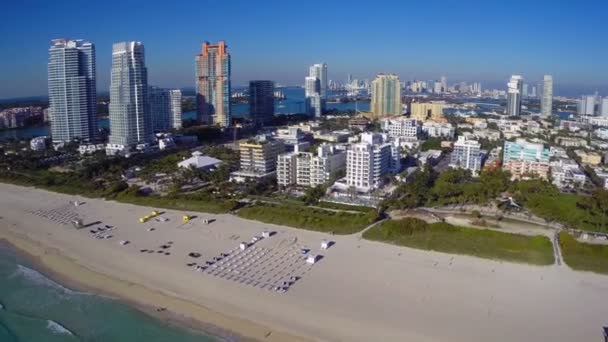 Flying over Miami Beach — Stock Video