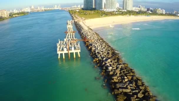 Miami beach steiger — Stockvideo