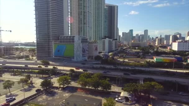在市中心的迈阿密航拍视频建筑物 — 图库视频影像
