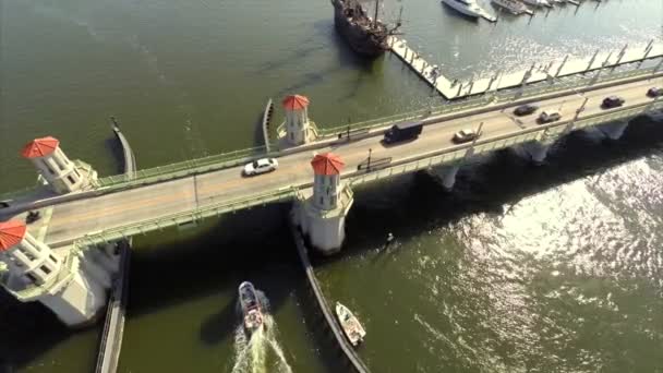 Ponte dos Leões St Augustine Florida vídeo aéreo — Vídeo de Stock