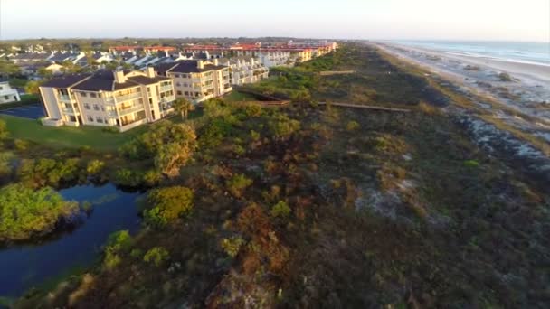 空中圣奥古斯丁佛罗里达的沙滩上 — 图库视频影像