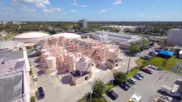 Water purification plant aerial video — Stock Video