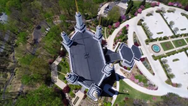 Video udara dari Kuil LDS — Stok Video