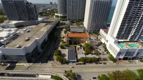 Letecké video z centra města miami — Stock video