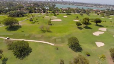 miami Beach golf sahasının havadan video