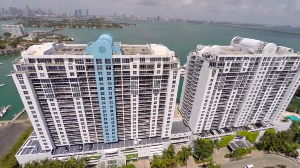 Aerial video of Sunset Harbour Condominiums — Stock Video