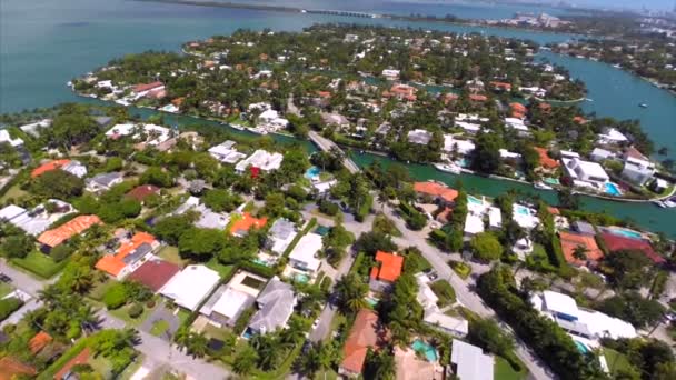 Vídeo aéreo de Sunset Islands Miami Beach — Vídeos de Stock