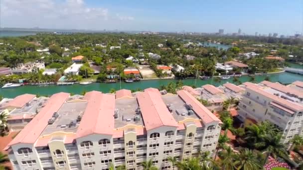 Vídeo aéreo de Sunset Islands Miami Beach — Vídeo de Stock