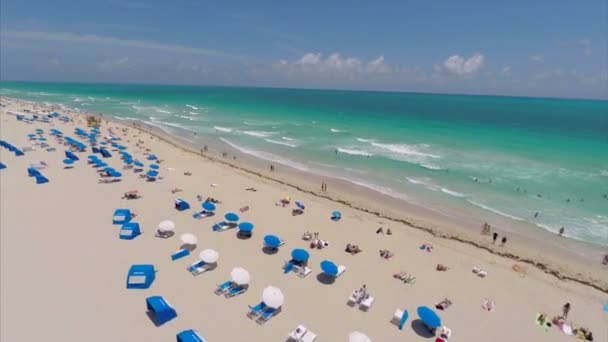 Playa aérea de miami — Vídeo de stock