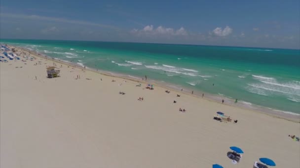 Playa aérea de miami — Vídeo de stock